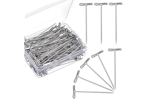 NECXON 200 Pezzi perni a T durevoli, perni per Parrucche, perni a T in Acciaio Inossidabile Aghi a T perni per Parrucche per Realizzare Parrucche Artigianali Fai-da-Te a Maglia (27 mm)