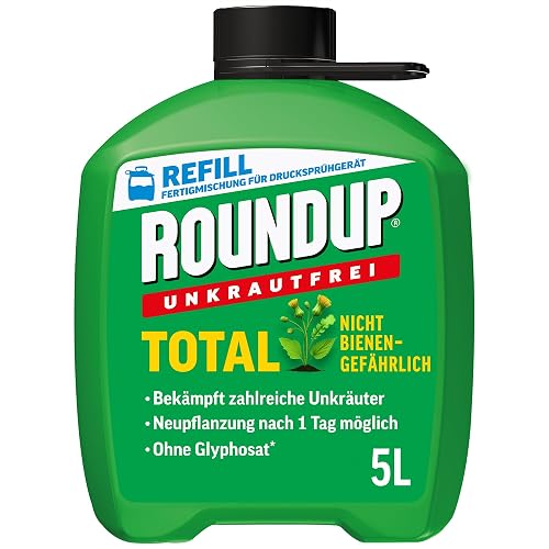 Roundup Weed Control TOTAL 5 Litre Refill Weed Killer for Combating Weeds, Grasses and Moss