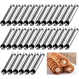 Chikanb 30 Pezzi Acciaio inox Inossidabile Croissant Tubo Dritto Form Stampo - Cannoli Stampi da Forno per Torte, Pane, Pasti