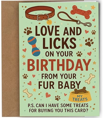 Biglietto Di Compleanno Divertente Per Amanti Dei Cani – A5, Con Busta, Frase: I Eat My Poop Then I Lick Your Face