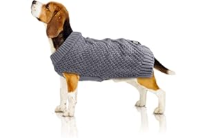 Bella & Balu Maglione per cani con motivo a treccia – XXS grigio | Maglione per cani con freddo, caldo e morbido per alta qualità 100% cotone