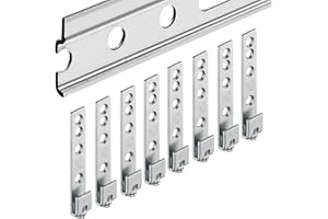 Gedotec Riel de pared | H10282 | longitud 2000 mm | 1 juego | riel superior para colgar armario con 8 unidades colgadores para armario | acero galvanizado | riel colgante | colgador de armario para