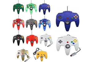 FAIRY TAIL & GLITZER FEE 2 Controller Für Nintendo 64 N64 Farbe nach Wahl Kabelgebunden Gamepad Joypad (Blau/Weiß)