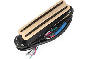 Musiclily Pro ST-DPMA Alnico 5 Dual Single Coil Sized Humbucker Pickup 9.2K for Strat Style Electric Guitar, Cream Body Black Rail