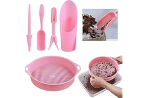 mengger Gartensieb, 5 Stück Durchwurfsieb Gartensieb Rund Pollensieb Fein Erdsieb für Garten Sieb Durchwurfsieb für Erde Kompostsieb Sieb Kunststoff Sieb Gartensieb Erde Sieb Gartenerde Sandsieb