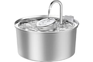 3,2L Fontanella per Gatti in Acciaio Inossidabile,KOOGMOON Fontana per Gatti Automatica con Pompa Silenziosa,Design del Rubinetto,Adatto a Cani e Gatti (Fontanella)