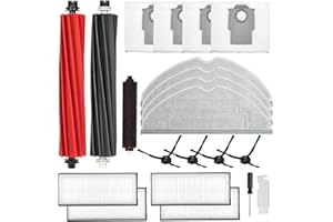 SpeHiate Kit de Recambios para Roborock S8 Pro Ultra, Accesorios con 2 Cepillo Principal, 1 Cepillo Autolimpiante, 4 Bolsas de Polvo, 4 Filtro HEPA, 4 Paño de Fregona, 4 Cepillos Laterales