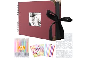 SPLEND Fotoalbum zum Selbstgestalten, Valentinstag DIY Fotobuch 80 Grüne Scrapbooking Vintage Spiralalbum Erinnerungsbücher für Baby Familie Jahrestag Geburtstags Valentinstag Hochzeit