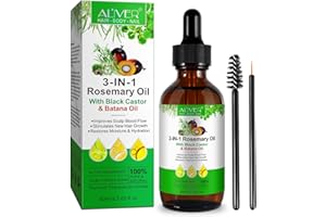 CUZZYDUNJYNN Olio di Rosmarino 3-in-1 Naturale, 60ml - Con Sesamo Nero e Olio di Batana, Ricco di Principi Attivi: Nutre il Cuoio Capelluto e Promuove la Crescita dei Capelli