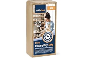 WOLDOCLEAN Arcilla para alfarería 10kg roja de secado al aire suave y flexible - para modelar y alfarería para niños