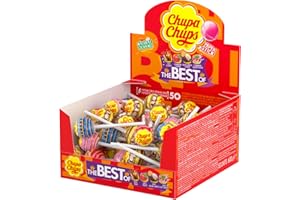 Chupa Chups Original, Caramelo con Palo de Sabores Variados, Display de 50 unidades de 12 gr. (Total 600 gr.)