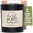 HAPPYSOY Duftkerze Im Glas Mit Spruch – 150 G Sojawachs, Korkdeckel, Handgemacht, Nachhaltig, Duft 'miaflora'