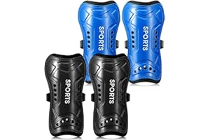 ChAusa 2 Paires Pack de 4 Enfants Soccer Shin Gardes, Respirants Protecteurs de Football des Jambes, Soccer Shin Guards, Kids Shin Protector Equipement de Football Enfants, pour Jeunesse Débutant