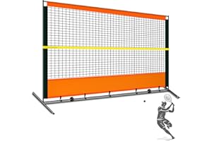 ORIENGEAR Tennis Rebound Practice Wall - 12ft x 6ft Rebounder Net for Tennis & Racquet Sports Ball & Pickleball, Training Tennis Backboard Net for Court Backyard and Indoor & Outdoor Training