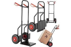 tectake® Carrello Portapacchi, Telaio Estensibile, Traverse Arrotondate, Paletta di Carico Ripiegabile, Proteggi-Ruote, Carrellino con Ruote e Maniglie di Sicurezza - Nero