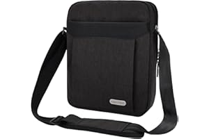 UBAYEE Męska Torba na Ramię Tablet iPad do 10,5 Cali (25 cm), Kieszeń na Tablet, Wiele kieszeni, Wodoodporny, Mała, Ciemno Szary