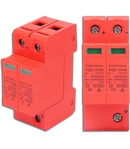 Lot De 2 Disjoncteurs DC 500V 20A Pour Installation Solaire – Protection PV 2 Pôles, Montage Rail DIN 35mm