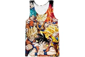 WANHONGYUE Dragon Ball Z Goku Anime Tank Top Adulto Cosplay 3D Impreso Pullover Chaleco Verano Camisetas sin Mangas