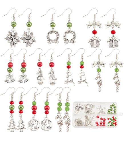 Lot De 1080 Perles De Noël En Argile Polymère Pour La Fabrication De Bijoux Avec Fil Transparent, Pendentifs à Breloques Pour Loisirs Créatifs, Bracelets, Colliers