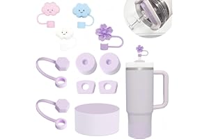 Frundoo Stanley Cup Accessori Set comprende 6 coperchi per cannucce in silicone, 2 tappi per cannucce, 2 tappi rotondi, 1 copertura in silicone per tazze Stanley da 1,2 L e 850 ml -Prodotti brevettati