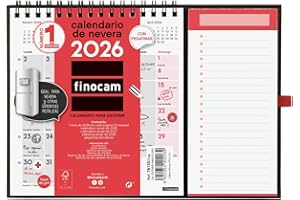 ‎FINOCAM Finocam - Magnes kalendarz miesiąc widok styczeń - grudzień 2026 (12 miesięcy) | Magnetyczny kalendarz lodówka | Neutralny planer miesięczny - Polski