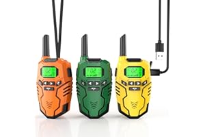 Inspireyes Talkie Walkie Enfants Rechargeable, 48 Heures de Temps de Travail, Longue Portée de 3 Kilomètres, Cadeaux d'anniversaire pour Garçons Filles, Jouets de Plein air pour Enfants de 3 à 12 Ans