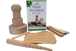 EVANMORE Paper Pot Maker Gardening Set – All You Need To Make Your Own Biodegradable Pots For Plants & Seedlings From Old Newspapers & Get Planting, Plastic Free, Seedling Starter Kit Great Garden Gift