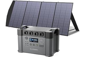 ALLPOWERS S2000Pro Station électrique portable 1451Wh avec panneaux solaire pliables de 200W, générateur solaire avec contrôleur MPPT, 1 heure pour charger à 80%, 4 prises CA 2400W,camping-car, balcon