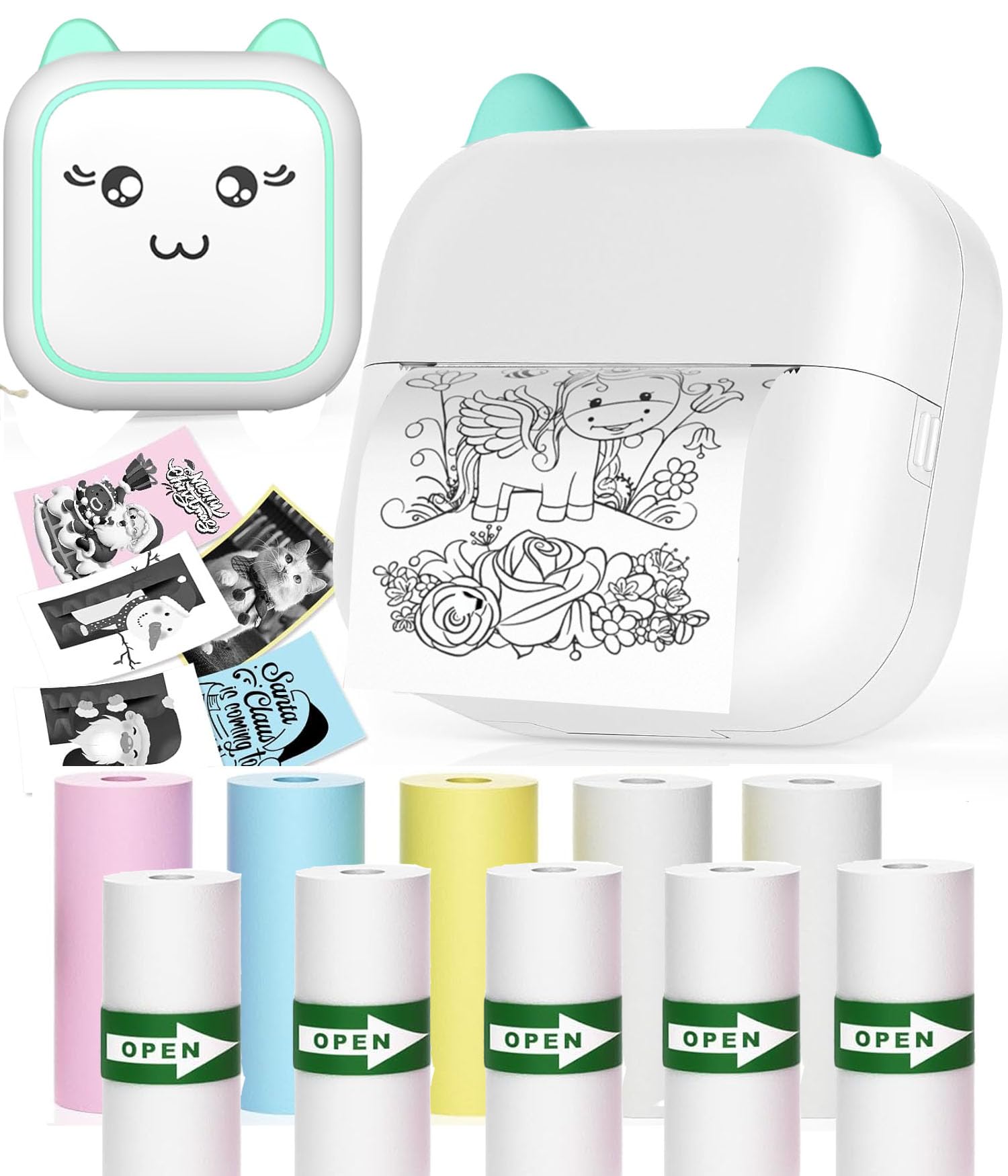 ZEITEL® Portable Thermal Mini Printer for Students, for Home Use Bluetooth Printer for Mobile Android and iOS, Mini Sticker P