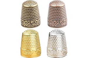 BLMHTWO 4 Pieces Thimbles for Sewing, Metal Thimble Finger Protector, Thimbles for Hand Sewing, Fingertip Thimble Sewing Quilting Craft Accessories DIY Sewing Tools