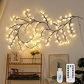 Koboko Lichterkette Willow Vine, 72 LED Lichterzweige Lichterkette Wand, 8 Modes USB Weidenrebe Baum Lichter mit Fernbedienun