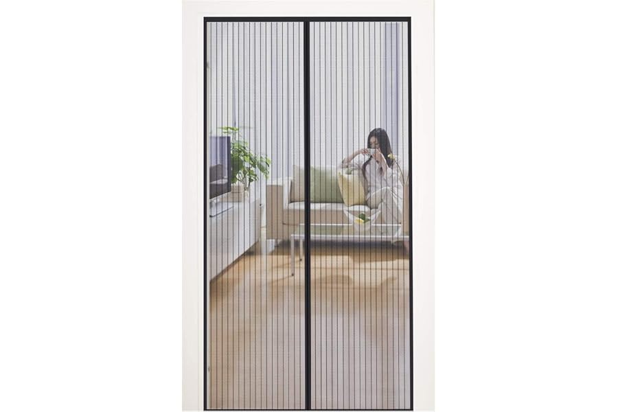 MYCARBON Zanzariera Magnetica 140x240cm Zanzariera Porta Finestra, Nero | Tenda Rete a Calamita Resistente Traspirante Anti M