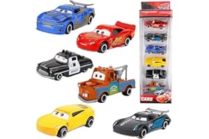 FISAPBXC McQueen Cars Toys 6Pcs Mcqueen Racing Toy Cars McQueen Die-Cast Cars Alloy Racing Model Mini Set Kids Collectable Character Vehicles,Kids Birthday Party Gift for Boys Girls