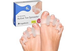 YogaMedic® Ulepszony silikonowy ściągacz na palce u stóp 6 szt. 0% BPA jeden rozmiar - korektor palca koślawego do relaksu i rozciągania - ochraniacz palców dla mężczyzn i kobiet