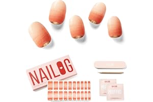 NAILOG Autocollants pour Ongle 20Pcs Vernis à Ongles Gels Semi-Permanents Extra Long Pochoir Ongles French Manucure Nail Art Decal Strip Nail Stickers pour Femmes Filles, Impasto
