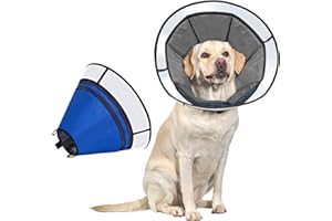 Dog Cone Collar for Dogs After Surgery,OneTigris Adjustable Head Cone for Large Dogs,Neck Soft Cone Alternative Elizabethan Dog Recovery Collars Prevent Licking (Blue, XL)