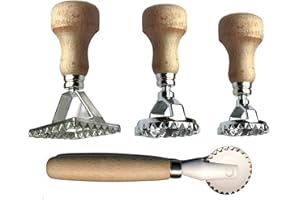 ZASEVES Moule Ravioli Tortellini Biscuits avec Roue Taille Pâte Kit pour Ravioli Tortellini Biscotti Produits Italiens Créations Couleurs dans le Cœur