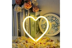 UEXNKJ-Y Coeur Néon Enseigne LED Neon Light Signs, LED Murale Neon pour USB et Alimenté par Batterie pour Mur Maison Chambre D'enfants Fête D'anniversaire Bar Décor Meilleurs Cadeaux
