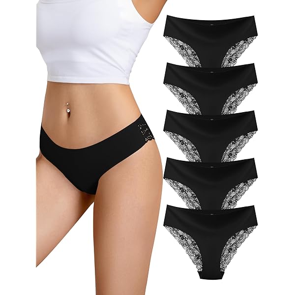 Sth Big High Waist onderbroek dames kant Braziliaanse slip dames ondergoed vrouwen hoge taille kanten slip vrouwen ondergoed vrouwen ondergoed comfortabel en ademend slips multipack, Zwart B 5 pack, M