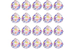 MERRYNINE 30mm/1.18" 20pack Crystal Ball Prism Sunshine Catcher Rainbow Pendants Maker, Hanging Crystals Prisms for Windows, for Feng Shui, for Gift (AB Color)