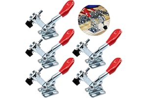 HUALIANG 5 Pezzi, Morsetti a Ginocchiera Toggle Verticale, Utensili Manuali Orizzontali, Clamp Morsetti a Mano in Metallo, Attrezzo a Levetta, per Officina Meccanica