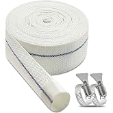 Yonality Flexible Flat Hose with Hose Clamps, 1 1/4" Evacuation Hose, 10m x 32mm Fire Hose for Submersible Water Pump or Dirt