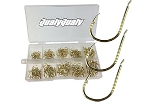 QualyQualy Anzuelos de Pesca #3 - #12 Ganchos de Acero de Alto Carbono para Pesca, Anzuelo de Pesca – 500 Piezas