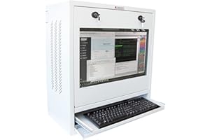Techly Professional 104899 Armadio di Sicurezza per PC, Monitor LCD e Tastiera Bianco Bianco