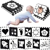 URMYWO Baby Book Black and White, Tummy Time Baby Montessori | Sensory Toys for Babies 0-12 Months, High Contrast, Visual Sti