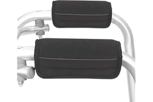 LENPESTIA Padded Walker Hand Grips 2 Pack Wheelchair Handle Grips Covers with Strap Soft Foam Padding Adjustable Non-Slip Breathable for Senior Elderly Rollator Crutches Luggage