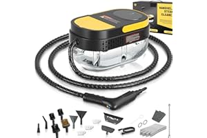 Gautye Steam Cleaner, 3-Level Adjustable Handle, 15s Heat-Up, 1.6L Tank, Portable Steam Cleaner Handheld with 16 pcs Accessories, Steamer Cleaning for Floor, Bathroom, Kitchen, Window, Car, Curtains