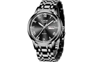 LIGE Armbanduhr Herren, Uhr Herren Quarz-Analoguhr, Herrenuhr mit Kalender, Edelstahlarmband 3ATM Wasserdicht, Klar Leuchtzeiger, Schöne Geschenke, Business Outdoor Erholung