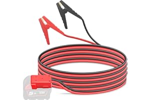 HUGOOME 1.5m 8.37mm² câble Power Tool Line, câble de démarrage Pinces pour Milwaukee M18 18V Batterie de démarrage, Automotive Booster câble