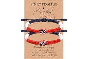MANVEN Bracelet Couple Cadeau Couple Bracelet Amoureux pour Lui Elle Bracelet Bleu Blanc Rouge France Bijou Homme ou Femme Ajustable Saint-Valentin Noël Anniversaire Kabbalah Porte-bonheur